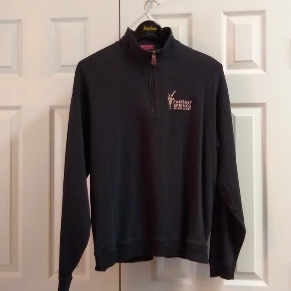 New Luxury Pima Cotton Black Polo Fleece with Leather Zip-pull Closure. - Picture 7 of 9